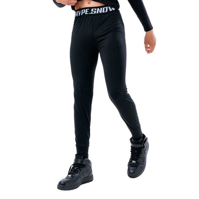 Black - Front - Hype Childrens-Kids Snow Thermal Bottoms