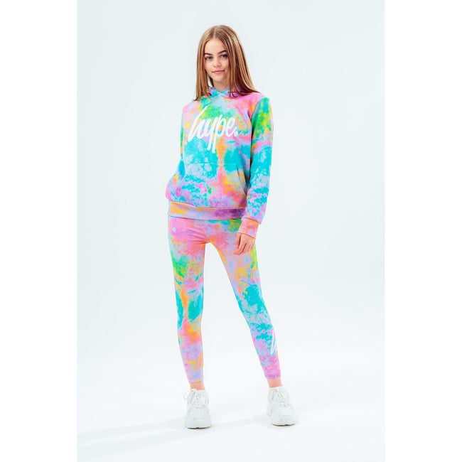 Multicolored - Side - Hype Girls Script Tie Dye Hoodie