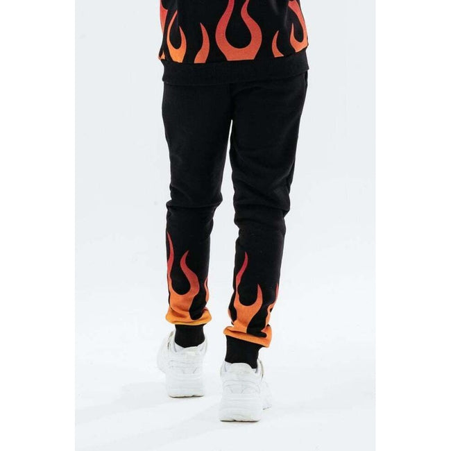 Black-Orange - Side - Hype Boys Flames Sweatpants