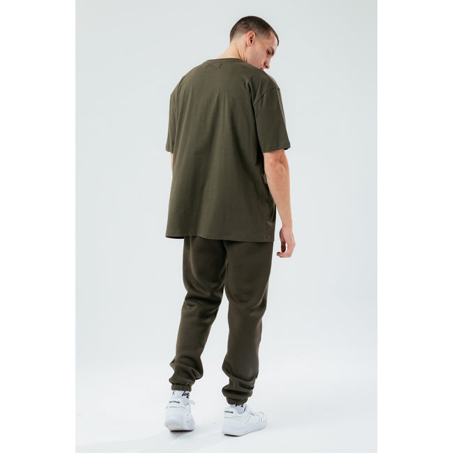 Khaki - Side - Hype Mens Scribble Oversized T-Shirt