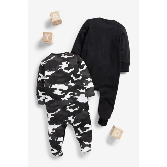 Black-White - Side - Hype Baby Sleeper Set (Pack of 2)
