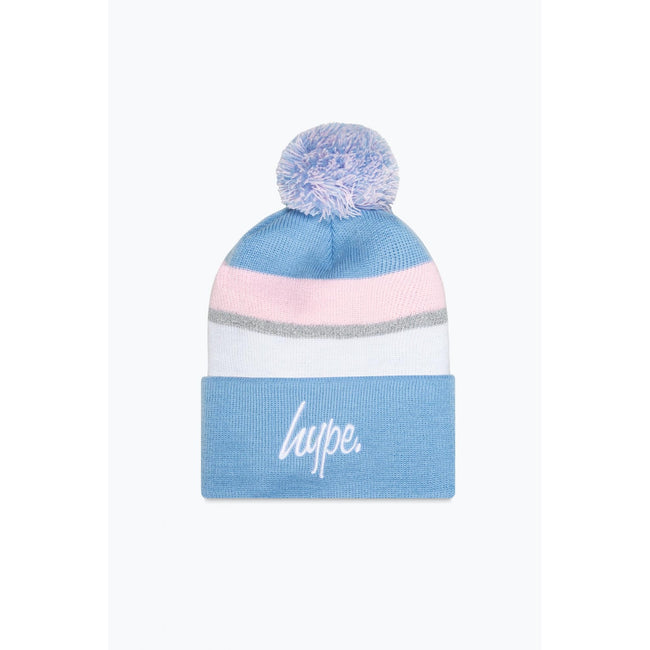 Blue-Pink-White - Front - Hype Icy Knitted Beanie