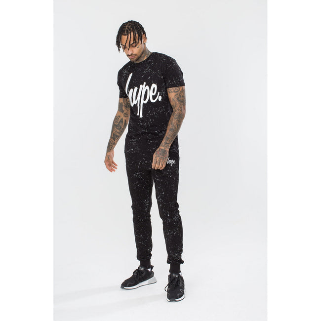 Black - Back - Hype Mens Aop Speckle T-Shirt