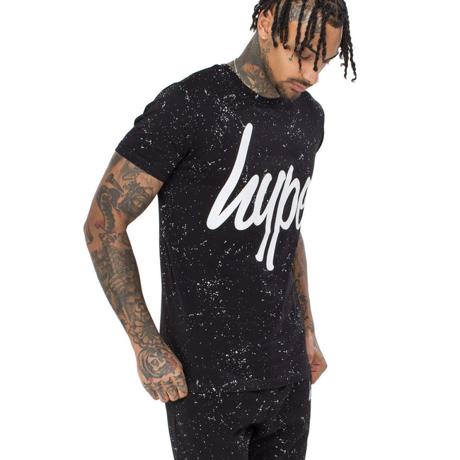 Black - Front - Hype Mens Aop Speckle T-Shirt