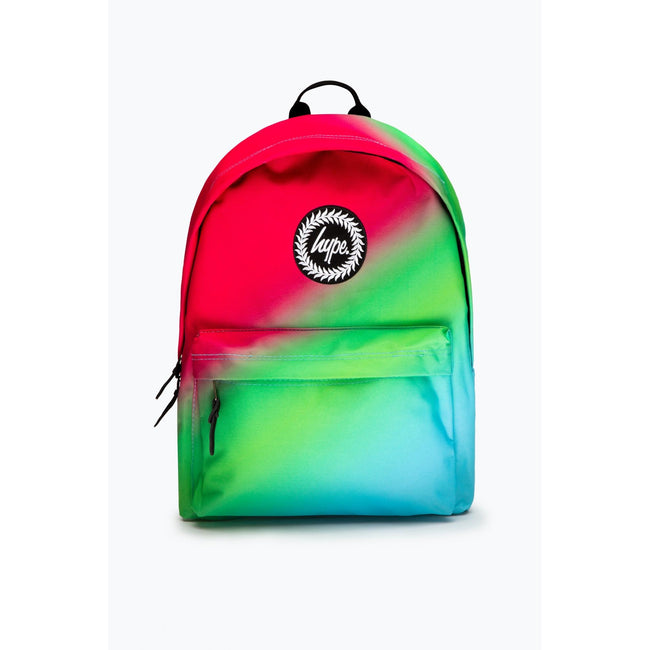 Pink-Green-Sky Blue - Front - Hype Asymmetric Fade Knapsack
