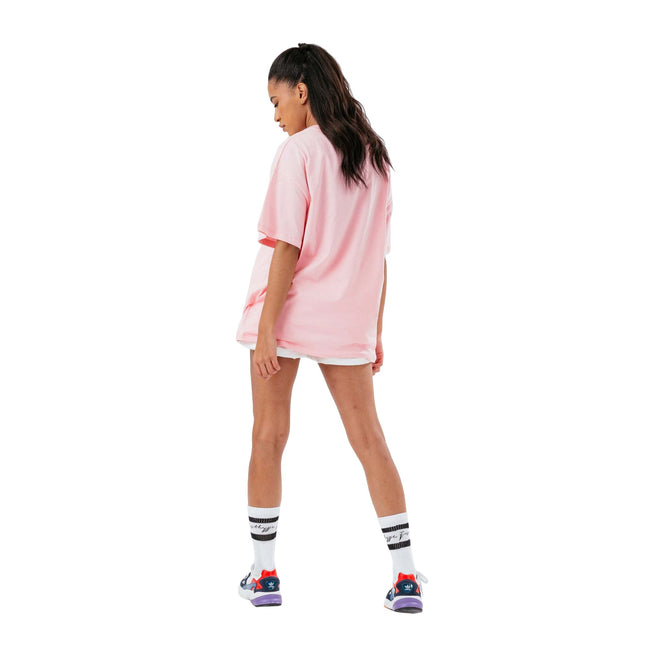 Pink - Side - Hype Womens-Ladies Scribble Boxy T-Shirt