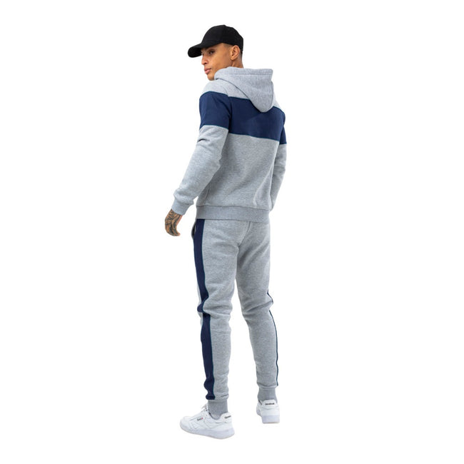 Gray-Navy - Side - Hype Mens Scribble Hoodie