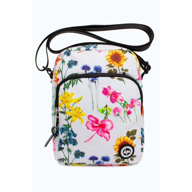White-Yellow-Pink - Side - Hype Roadman Floral Shoulder Bag