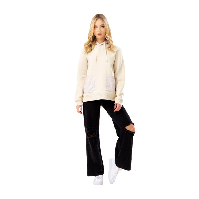 Beige - Back - Hype Womens-Ladies Leopard Print Hoodie