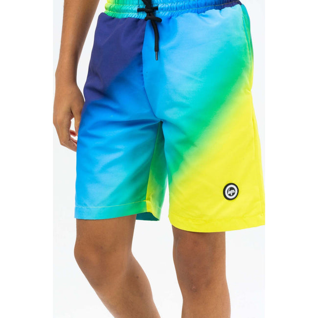 Blue-Citrus Yellow - Back - Hype Boys Crest Swim Shorts