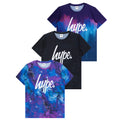 Multicolored - Front - Hype Boys Script T-Shirt Set (Pack of 3)