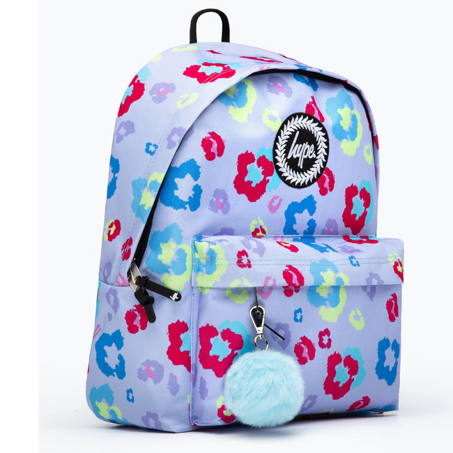 Lilac - Side - Hype Leopard Print Knapsack