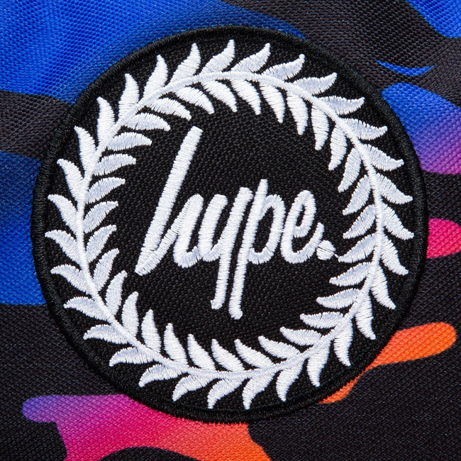 Black-Blue-Orange - Pack Shot - Hype Gradient Camo Knapsack