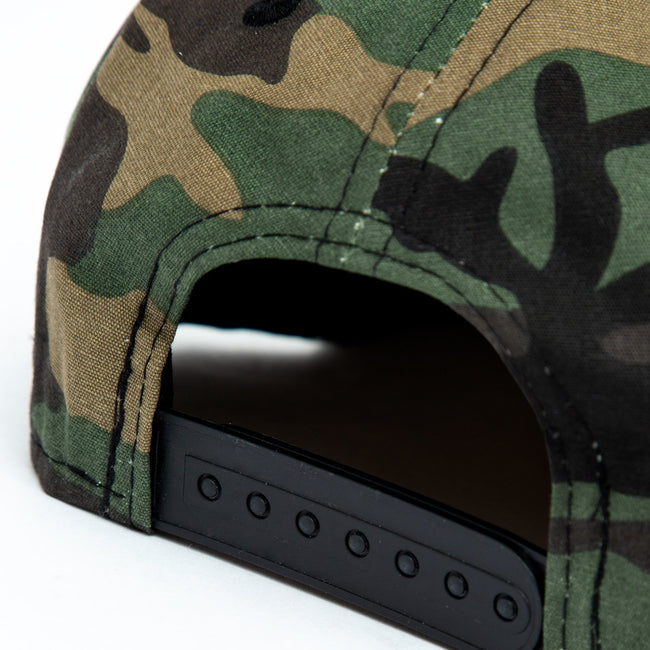 Green-Brown-Black - Side - Hype Childrens-Kids Camo Script Snapback Cap