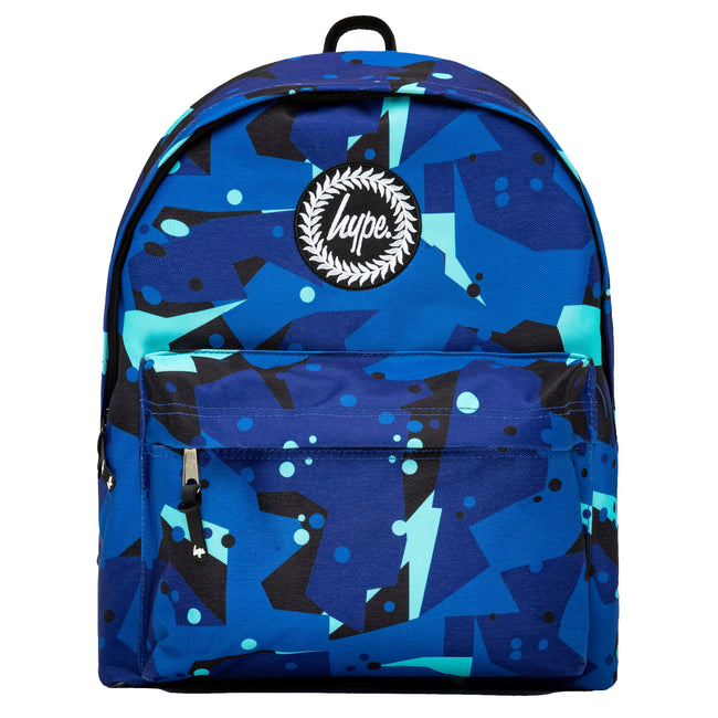 Blue-Teal-Black - Front - Hype Geo Camo Knapsack