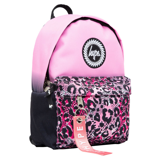 Pink-Black - Front - Hype Animal Print Mini Backpack