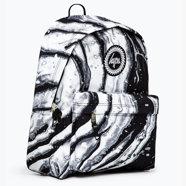 Black-White - Side - Hype Mono Out Of Space Marble Knapsack