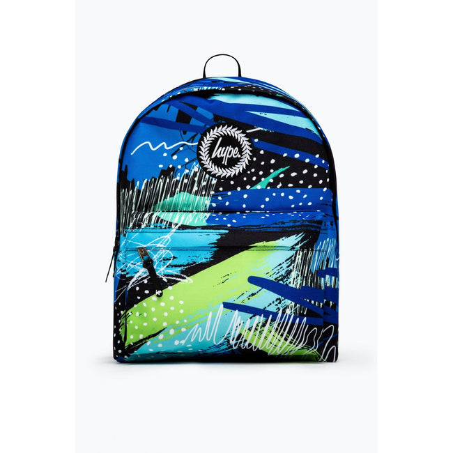 Blue-Green-White - Front - Hype Geo Scribble Knapsack