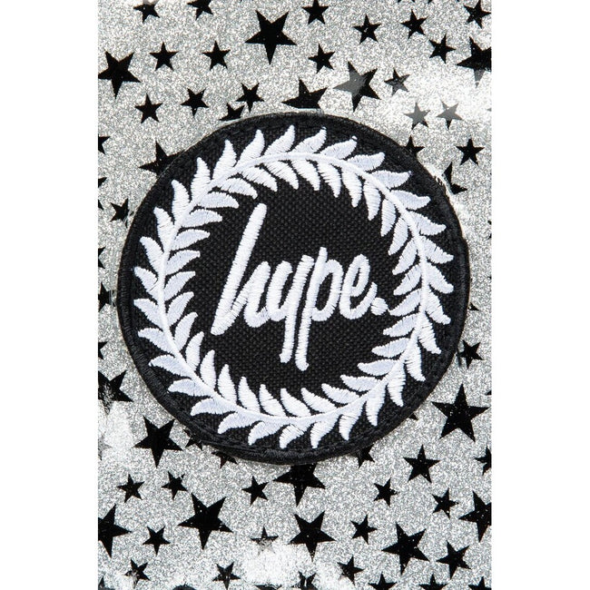 Silver-Black - Side - Hype Star Glitter Knapsack
