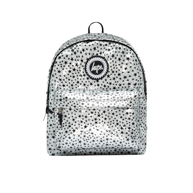 Silver-Black - Front - Hype Star Glitter Knapsack