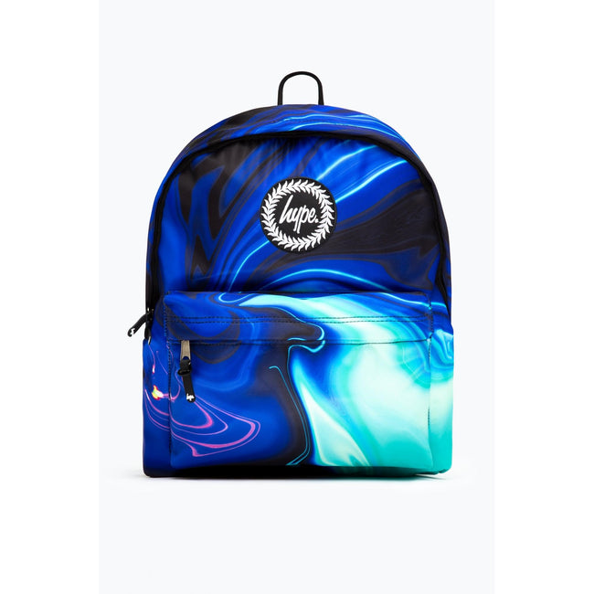 Teal-Blue-Black - Front - Hype Marble Swirl Knapsack