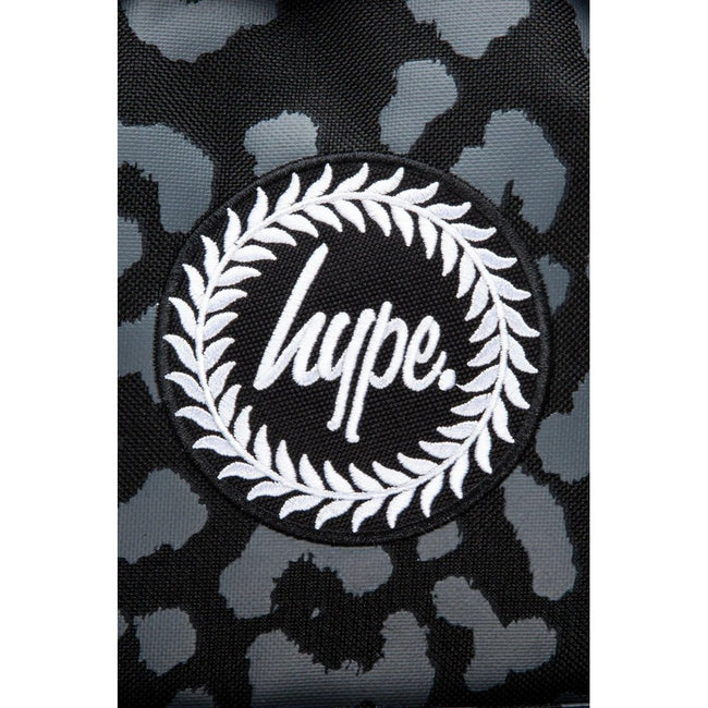 Black-Gray - Side - Hype Leopard Print Knapsack