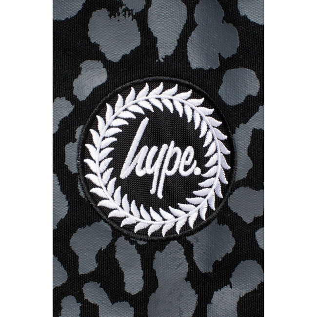 Black-Gray - Side - Hype Leopard Print Maxi Tote Bag