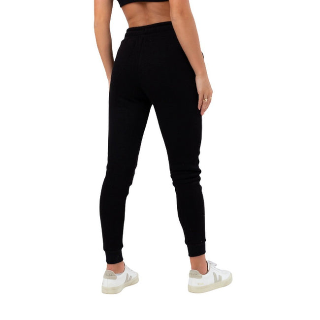 Black - Back - Hype Womens-Ladies Exposed Overlock Sweatpants