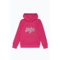 Fuchsia - Front - Hype Childrens-Kids Monochrome Script Hoodie