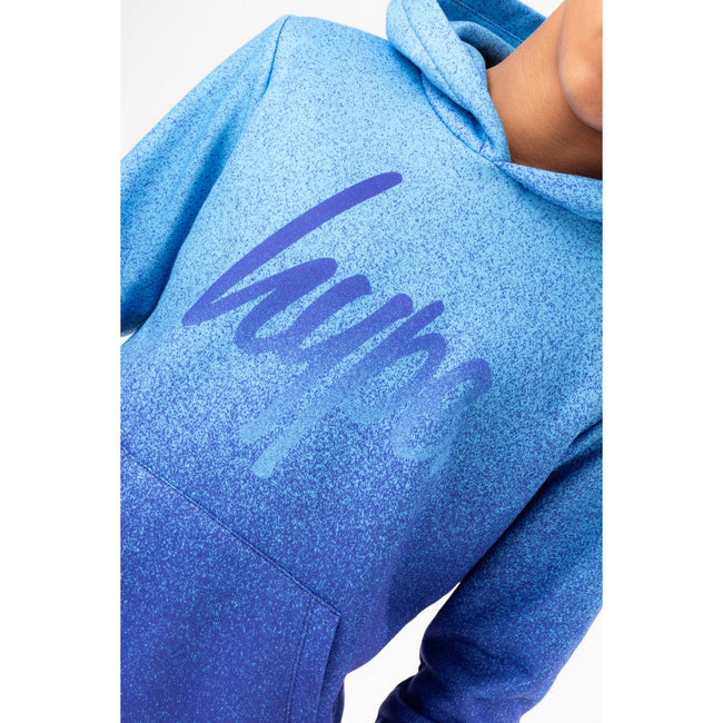 Blue - Side - Hype Boys Speckle Fade Script Hoodie