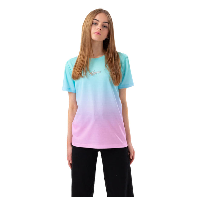 Mint-Silver - Front - Hype Womens-Ladies Fade Script T-Shirt