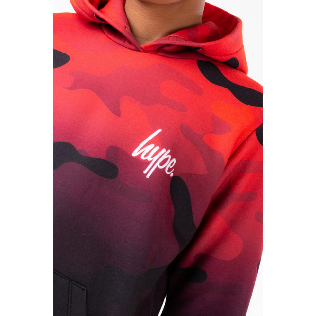 Red-Black - Lifestyle - Hype Boys Camo Fade Script Hoodie