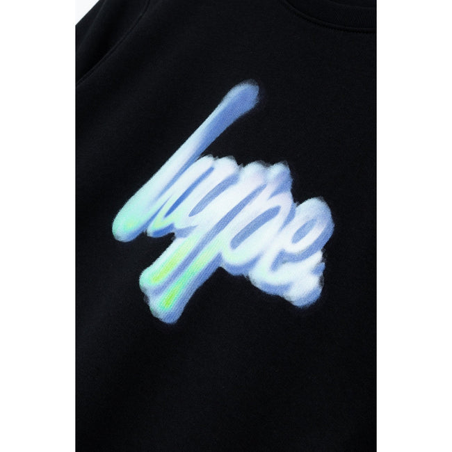 Black - Side - Hype Childrens-Kids Glow Script Sweatshirt