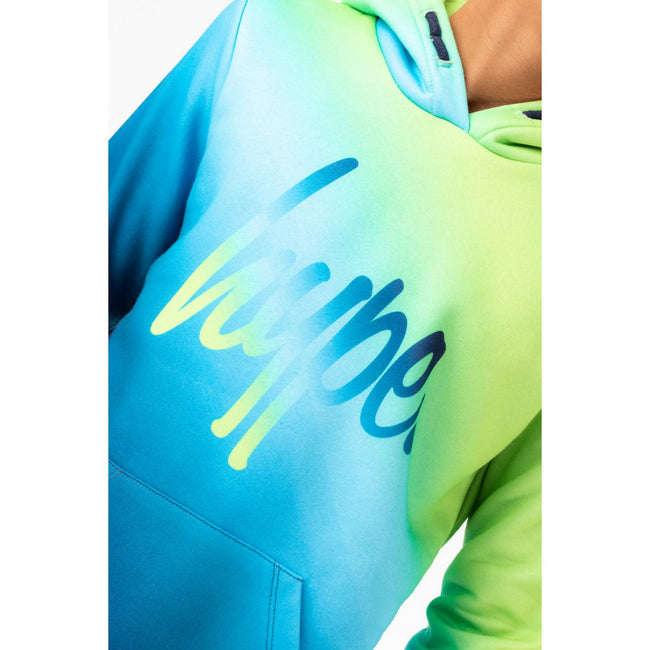 Lime-Blue - Back - Hype Boys Fade Hoodie