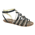 Black - Front - Savannah Womens-Ladies Interwoven Gladiator Sandals