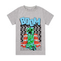 Gray - Front - Minecraft Boys Boom T-Shirt