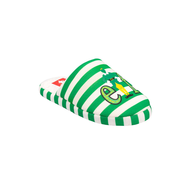 Green-White - Front - Elf Womens-Ladies Buddy Christmas Slippers