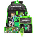 Black-Green - Pack Shot - Minecraft Childrens-Kids Time To Mine Knapsack Set
