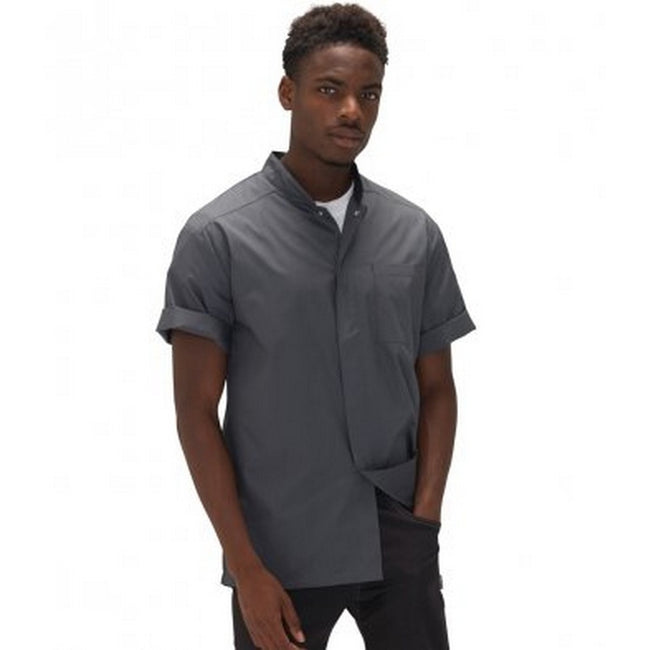 Storm Gray-Black - Front - Le Chef Mens Lightweight Shirt