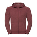 Maroon Marl - Front - Russell Mens HD Zip Hooded Sweatshirt