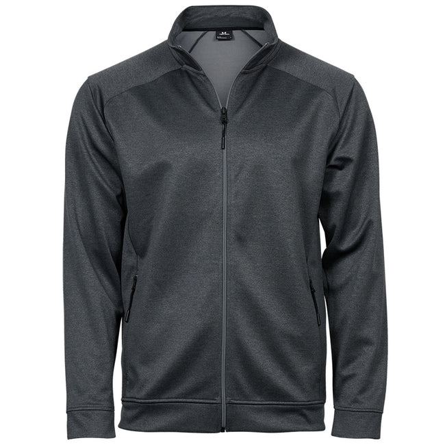 Dark Gray Melange - Front - Tee Jays Adults Unisex Performance Zip Sweatshirt