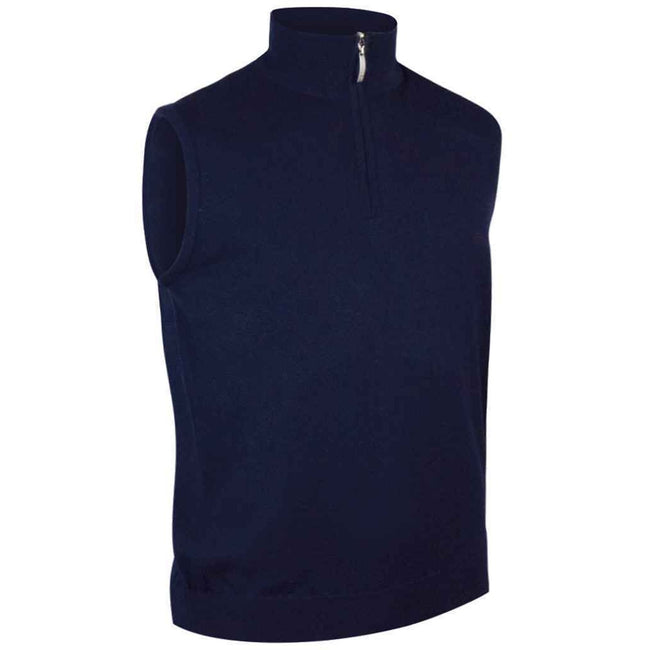 Navy - Front - Glenmuir Mens Zip Neck Undershirt