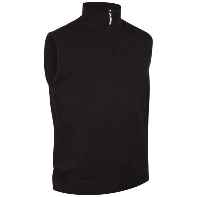 Black - Front - Glenmuir Mens Zip Neck Undershirt