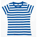Classic Blue-White - Front - Mantis Womens-Ladies Striped T-Shirt