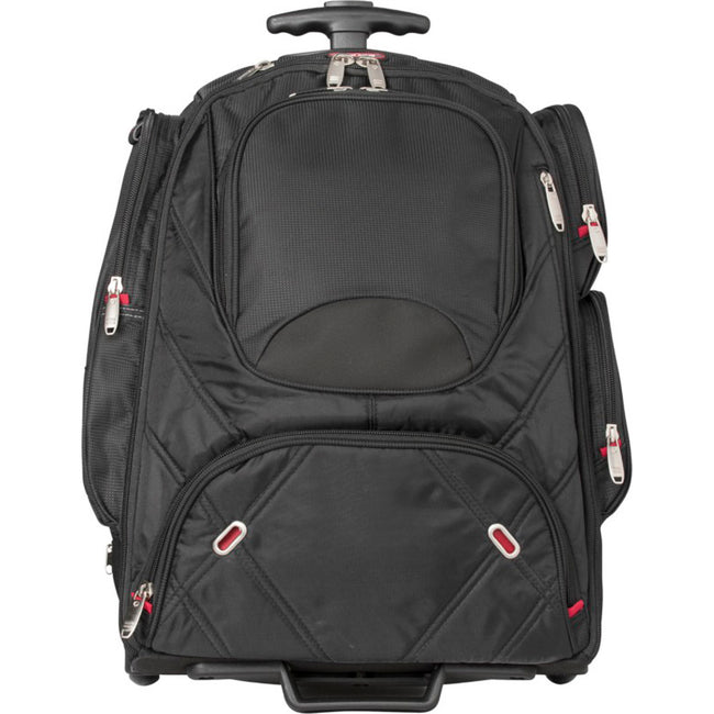 Solid Black - Front - Elleven Proton Checkpoint Friendly 17in Laptop Wheeled Backpack