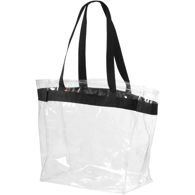 Transparent Clear, Solid Black - Front - Bullet Hampton Tote (Pack of 2)