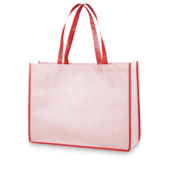 Red - Front - Bullet Stripy Shopper
