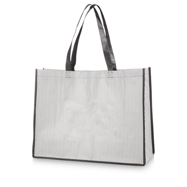 Solid Black - Front - Bullet Stripy Shopper