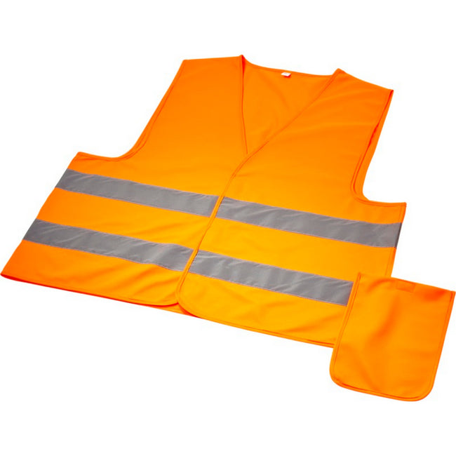 Neon Orange - Front - Bullet Professional Safety Vest In Pouch