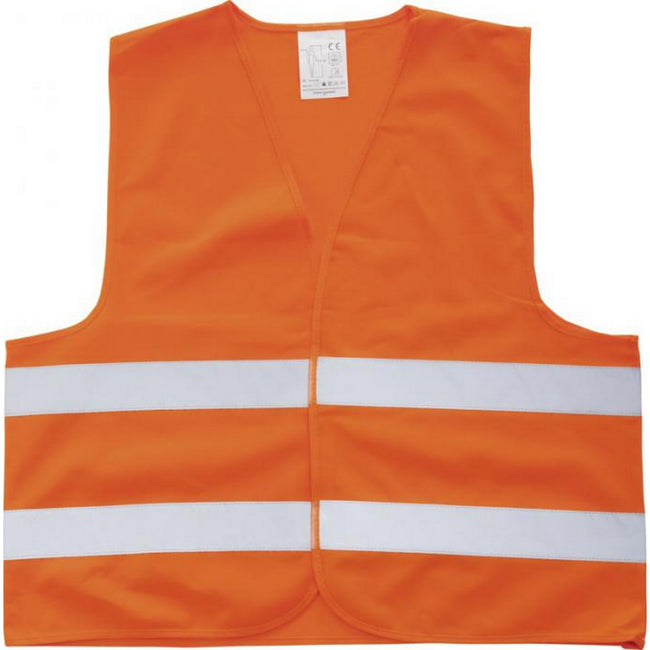 Neon Orange - Back - Bullet Professional Safety Vest In Pouch
